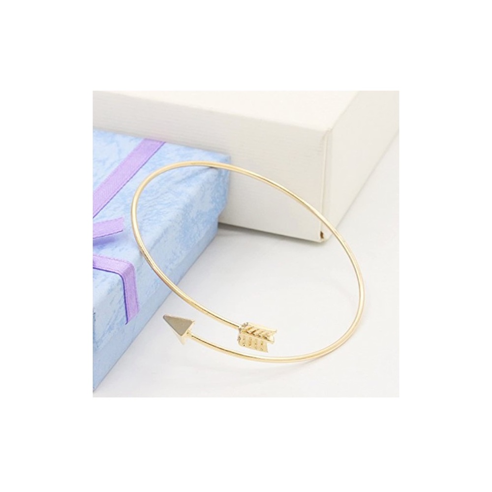 Gold Arrow Open Cuff Bracelet